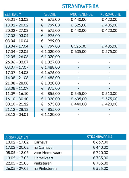 Preisliste 2026