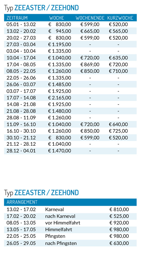 Preisliste 2026