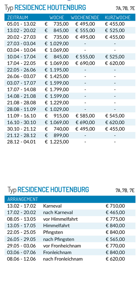 Preisliste 2026