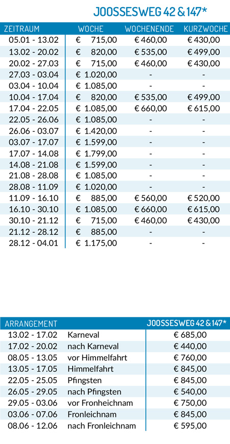 Preisliste 2026