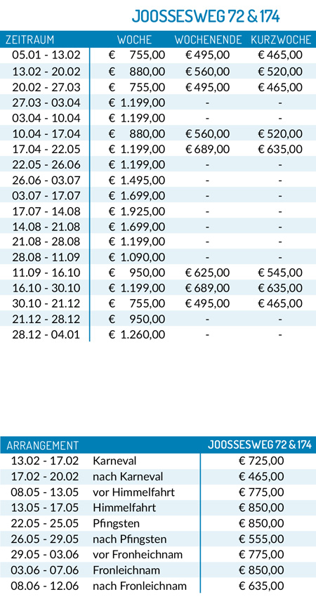 Preisliste 2026