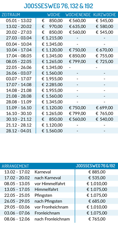 Preisliste 2026