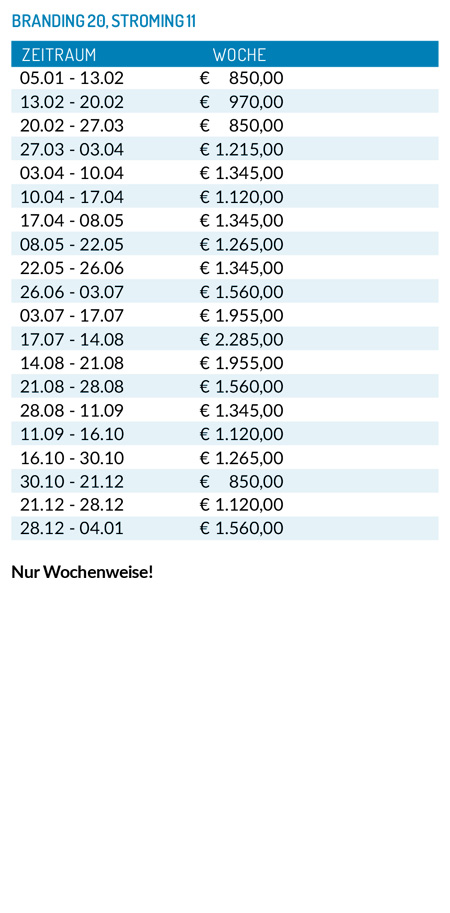 Preisliste 2026