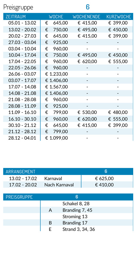 Preisliste 2026