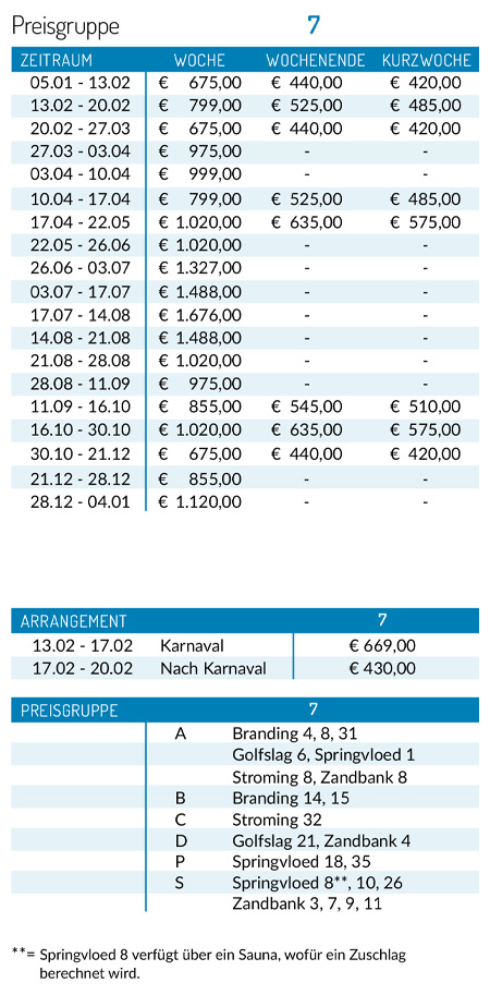 Preisliste 2026