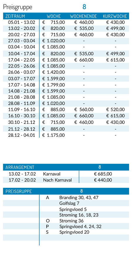 Preisliste 2026