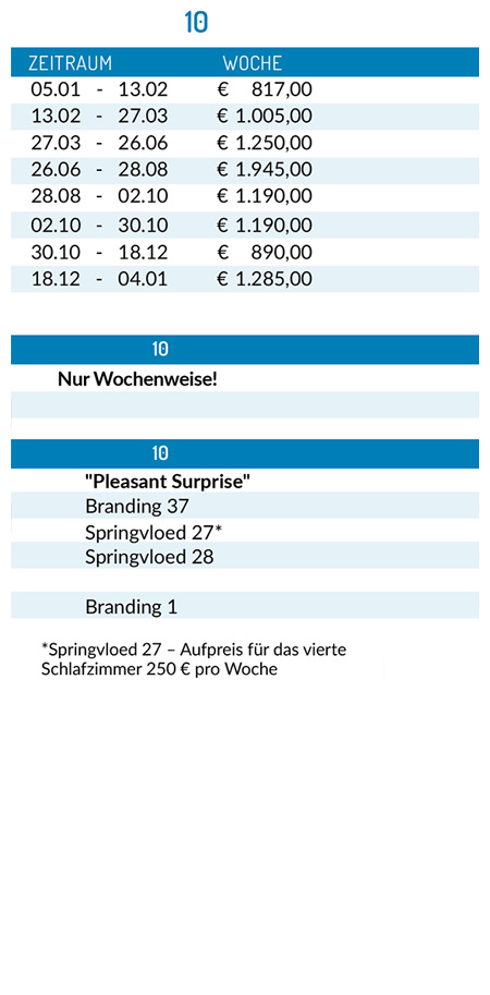 Preisliste 2026