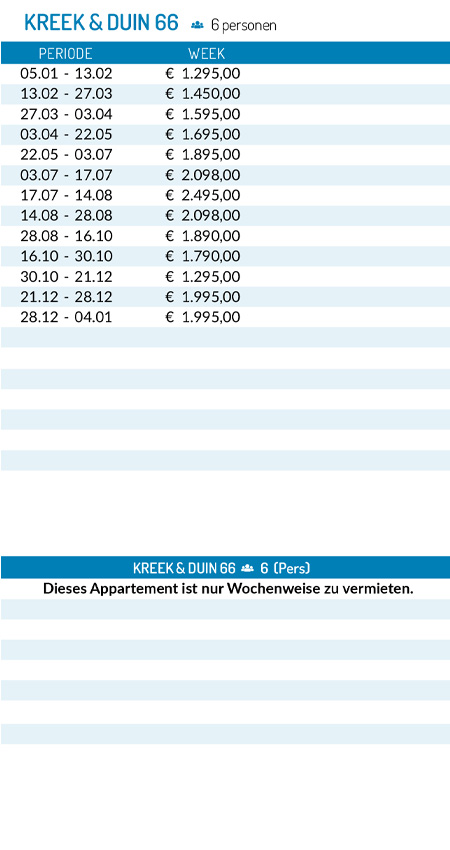 Preisliste 2026