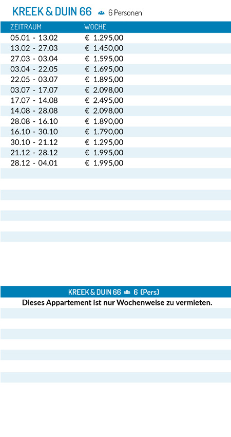 Preisliste 2026