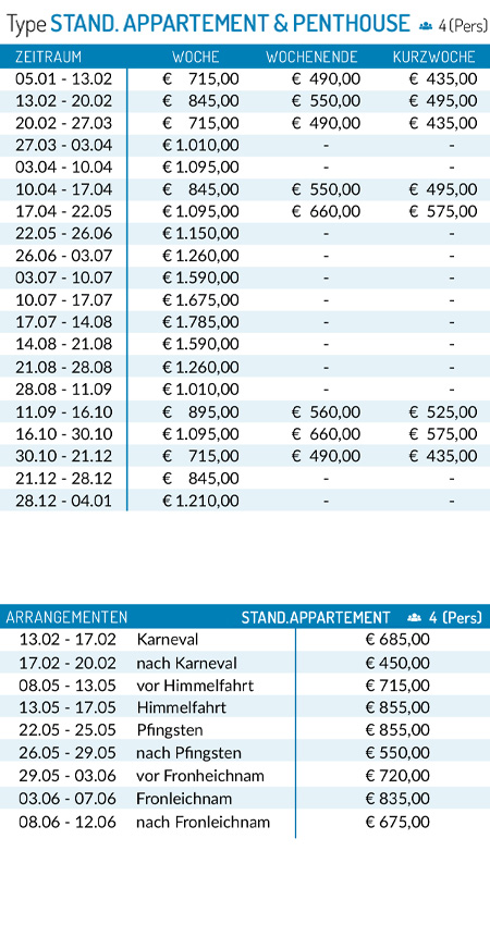 Preisliste 2026