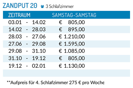 Preisliste 2026