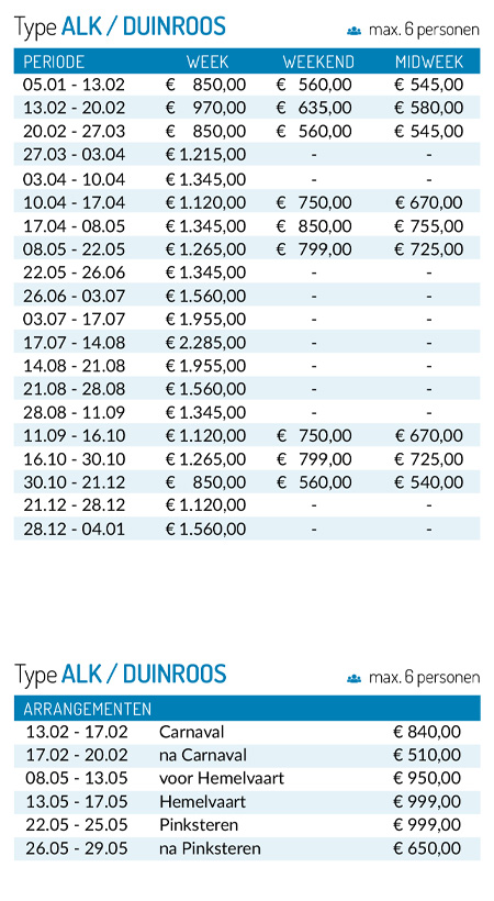 pricelist 2026