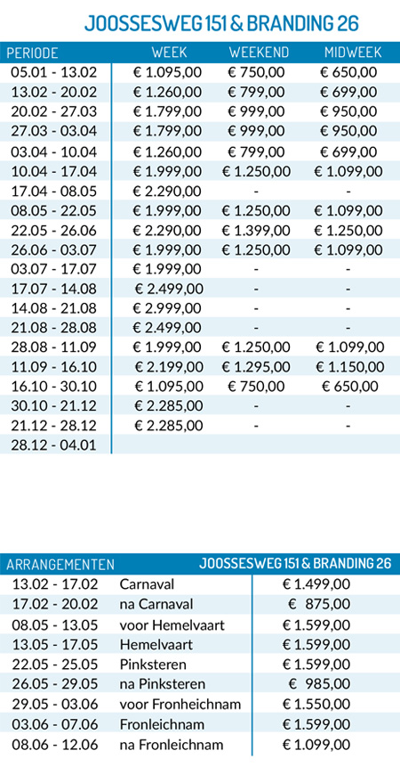 pricelist 2026