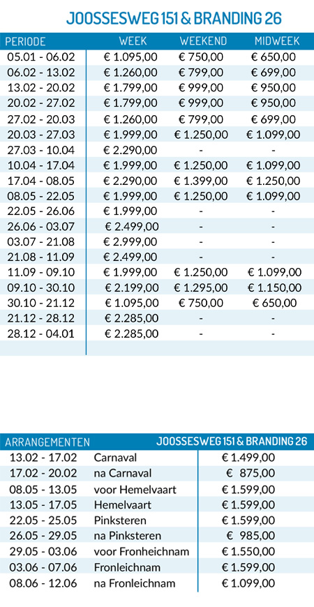 pricelist 2026