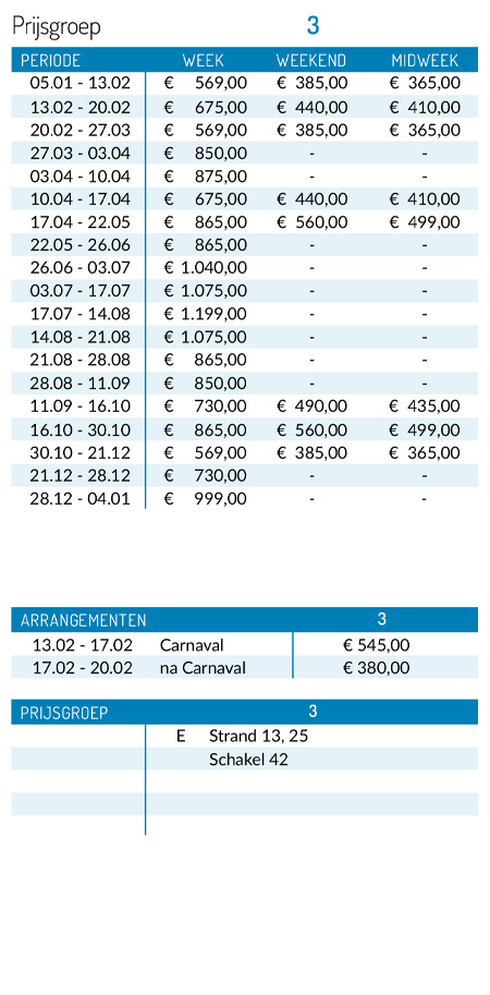 pricelist 2026