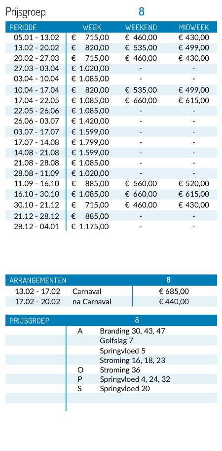pricelist 2026
