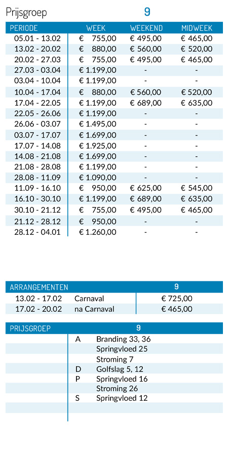 pricelist 2026