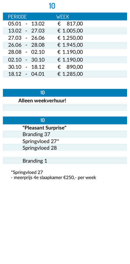Prijslijst 2026