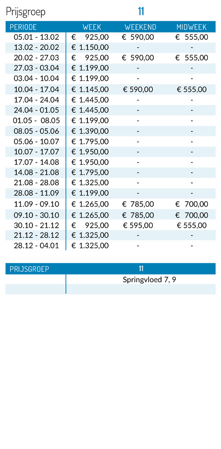 pricelist 2026