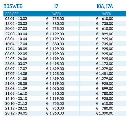 pricelist 2026