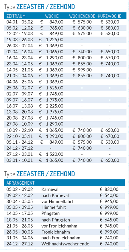 Preisliste 2027