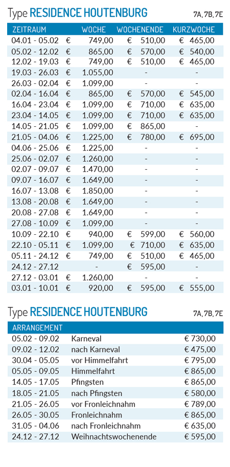 Preisliste 2027