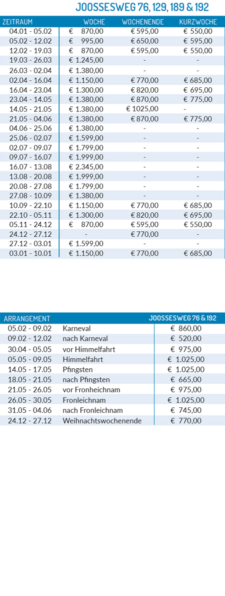 Preisliste 2027