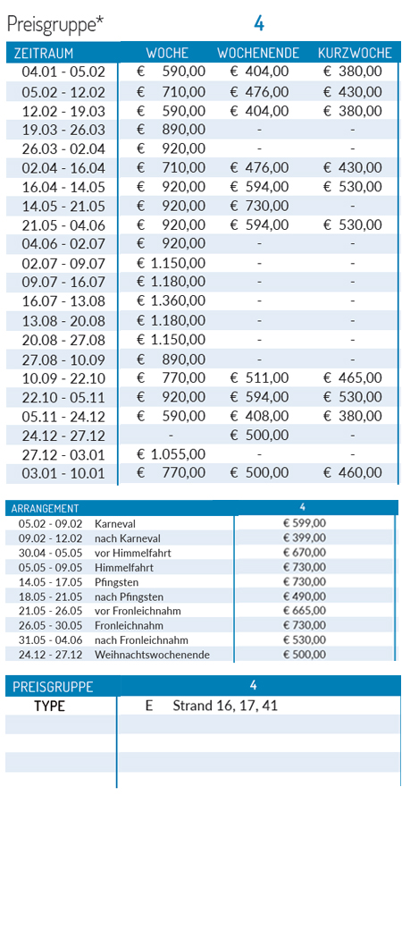 Preisliste 2027