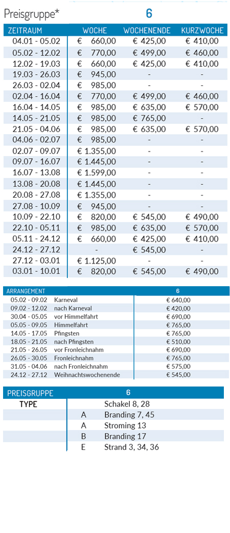 Preisliste 2027