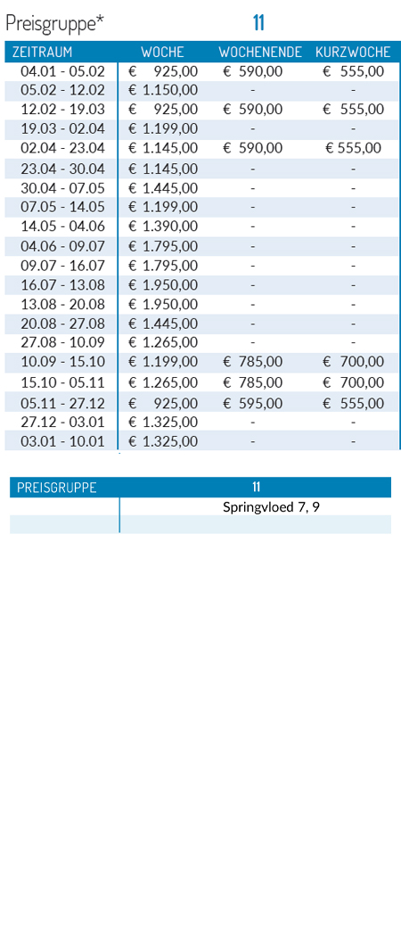 Preisliste 2027