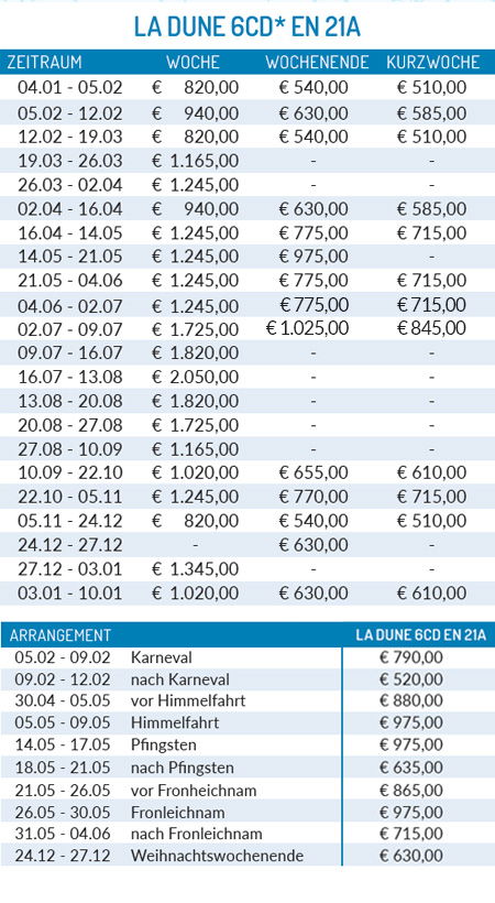 Preisliste 2027