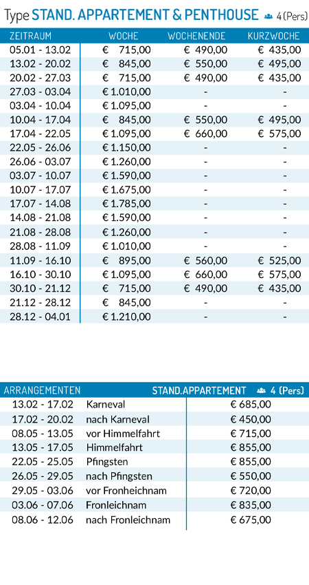 Preisliste 2027