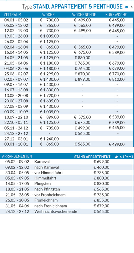 Preisliste 2027