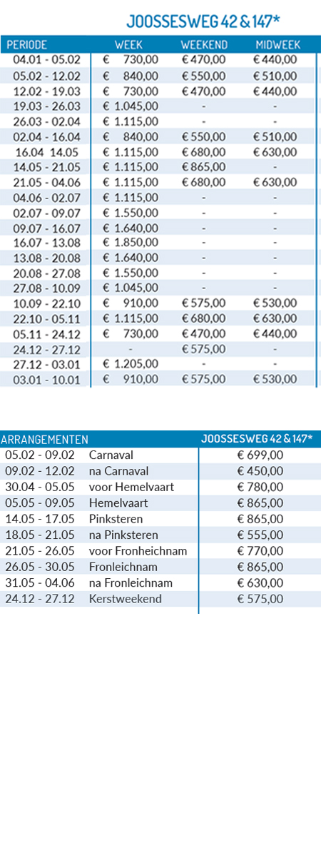 Prijslijst 2027